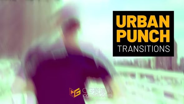 18个数字失真故障转场Urban Punch Transitions-PR过渡模板