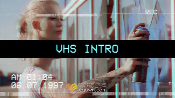 VHS快速介绍复古开场白-PR片头模板