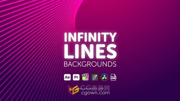 无限线条动画背景效果视频素材+AE与PR模板下载
