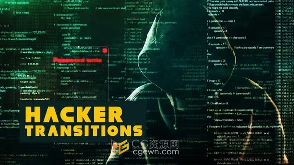 10种像差故障过渡Hacker Transitions-PR转场模板