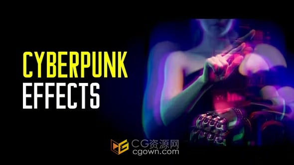 12种赛博朋克效果动画迷幻双重曝光视觉特效-PR模板