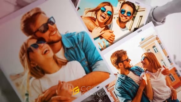 PR模板-波西米亚风漏光柔和视频相册照片幻灯片