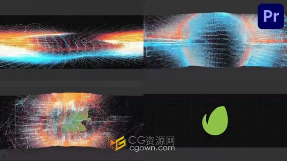 PR模板-时尚抽象风格变形网络丛状排列动画演绎LOGO展示