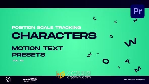 运动文字标题动画Motion Text V01 PR模板