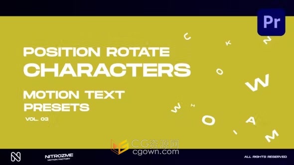 Motion Text V03 PR模板运动文字标题动画
