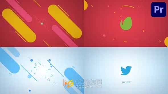 PR模板-色彩缤纷的形状层卡通LOGO活力趣味开场白