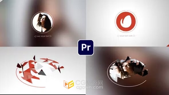 几何线条图形拼图LOGO动画视频PR模板