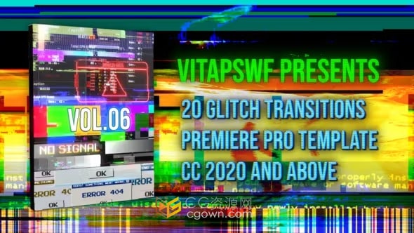 20个故障干扰过渡Glitch Transitions Vol. 06-PR模板