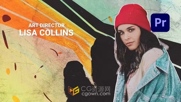 PR模板-时尚多彩节目开场剪影人物定格动画片头标题