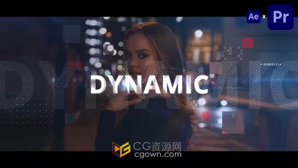 AE与PR模板-时尚节奏感跺脚视频城市介绍商业宣传幻灯片