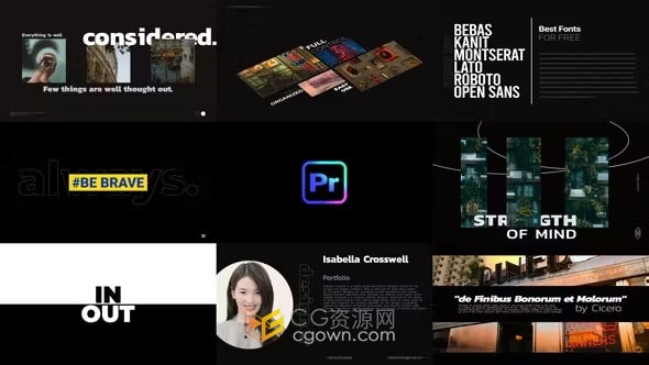 25个社交媒体文本动画运动图形标题-PR模板