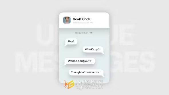创建真实文本对话工具手机短信微信聊天界面动画-AE与PR模板