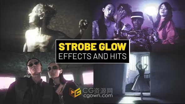 48种闪烁频闪发光效果适用赛博朋克主题视频-PR模板