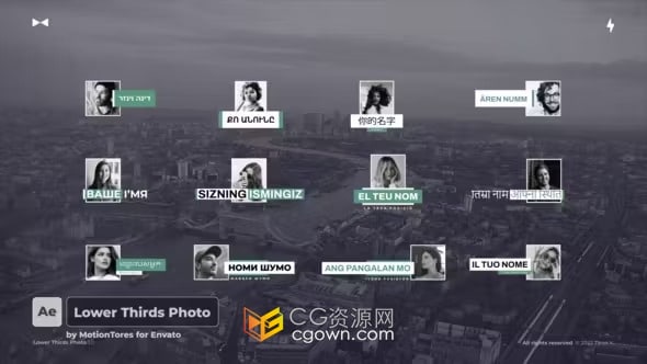 带头像网红博主人物介绍社交媒体宣传带图像字幕-AE与PR模板