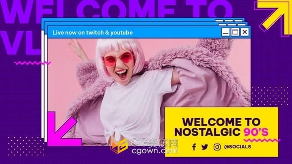 4K时尚创意窗口动画社交媒体开场白-PR模板