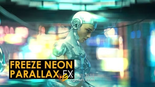 64种超酷创意冻结定格效果霓虹灯视差特效叠加-PR模板