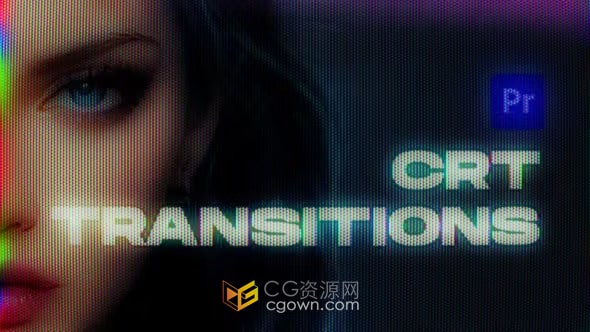 15个复古屏幕纹理失真像素CRT视频转场-PR过渡模板