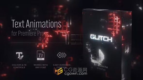 32个抽象标题毛刺故障文本动画预设-PR模板