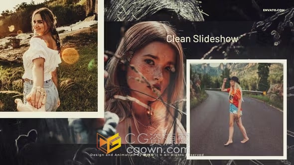 简约照片幻灯片动画视频相册制作PR模板下载