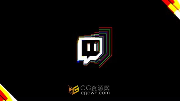 抽象闪亮光泽RGB故障标志动画-PR模板