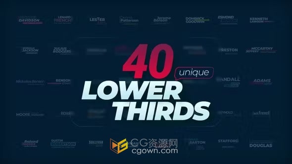 40个现代标题字幕人名文本信息排版动画-PR模板