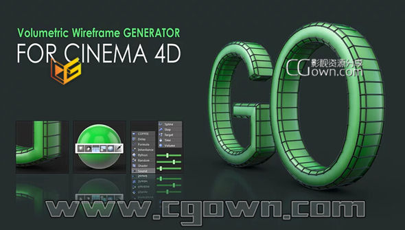 C4D快速生成体积线框工具插件 Volumetric Wireframe GENERATOR Tool For CINEMA 4D