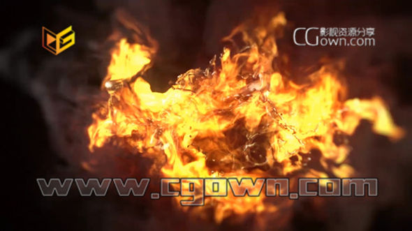 C4D教程 TurbulenceFD流体插件制作动态燃烧火焰标志案例视频教程