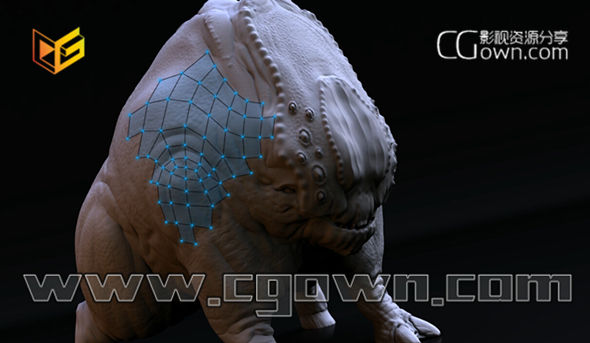 C4D教程 多边形动物角色雕刻 Retopology Techniques拓扑技术学习