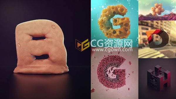 Cinema4D视频教程 创意三维插画文字建模材质广告形象包装