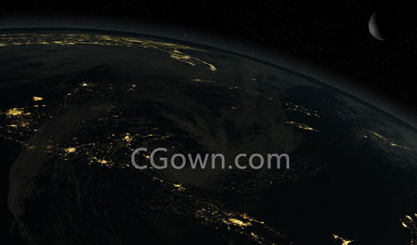 C4D工程+AE文件制作4K夜景三维地球模型Cinema4D动画下载