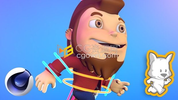 C4D教程- 3D角色卡通人物IK绑定与操纵控制器制作学习视频教程