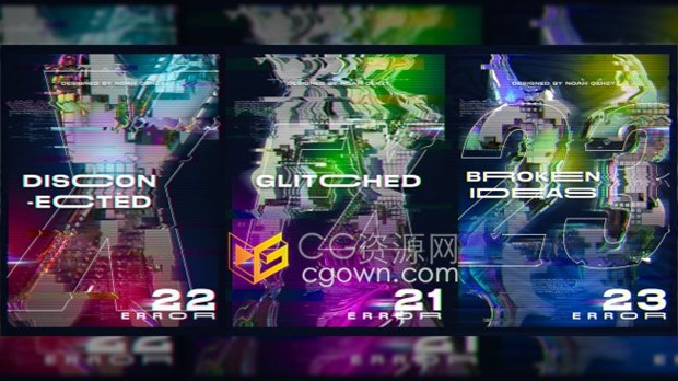C4D教程-结合PS软件创建未来派故障毛刺效果3D海报视频教程