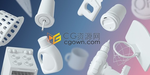 C4D模型180种生活家庭物品卡通3D模型The Happy Toolbox 第2套