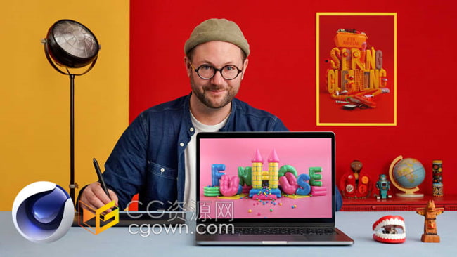 C4D和 Redshift创建3D排版电商插画风格宣传海报动画视频教程