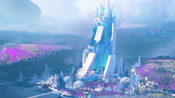 使用C4D、Octane渲染创建概念化构思城市景观科技场景视频教程