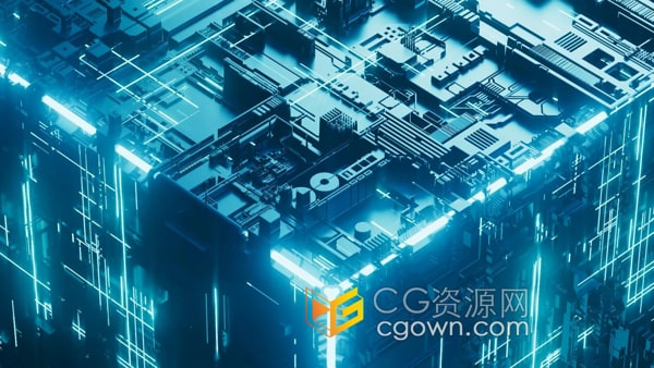 C4D+Redshift创建科幻立体方块特效场景效果视频教程下载