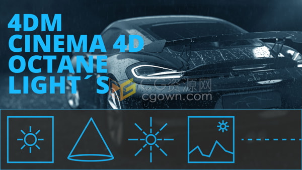 C4D 插件Cinema 4D Octane Lights辛烷渲染器灯光工具