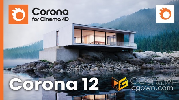 Corona Renderer 12 Update 1 Cinema 4D实时交互渲染器支持C4D R17-2024插件
