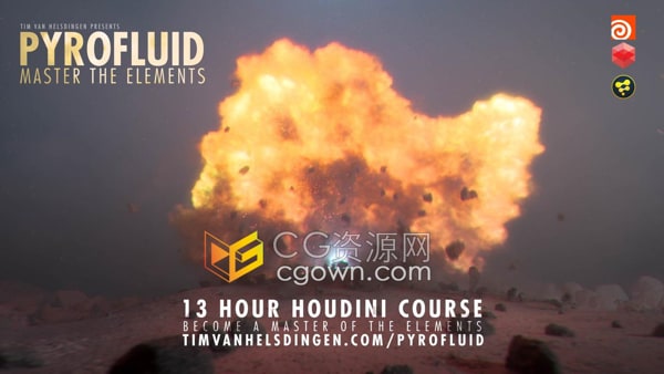 Houdini制作爆炸特效视觉效果场景PyroFluid视频教程