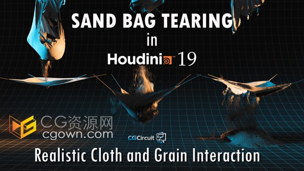 Houdini19版本学习制作沙袋撕裂特效视频教程