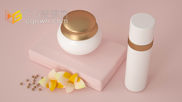 化妆品面霜美容护肤精华液C4D产品模型
