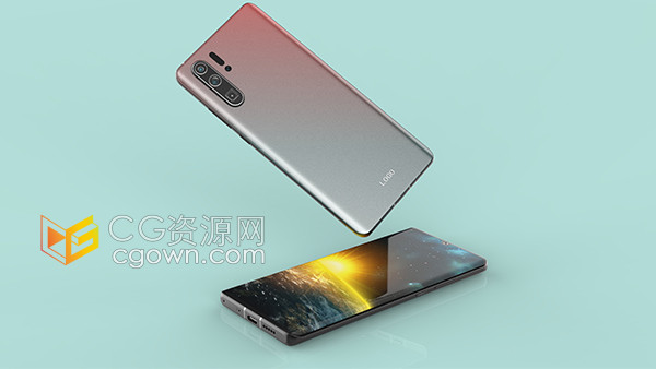 梦幻多彩智能数码产品华为手机三维C4D模型