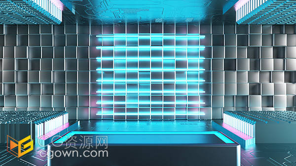 酷炫科幻电子产品展示空间C4D三维模型