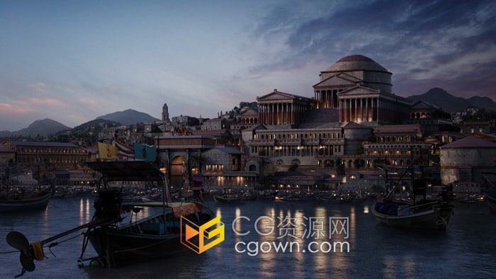 罗马风格建筑3D模型住宅建筑桥梁广场喷泉斗兽场万神殿