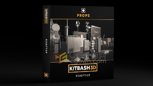 Props Rooftops 3D模型建筑屋顶道具 广告牌水塔卫星天线MAX/FBX格式