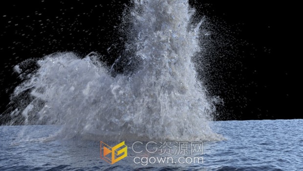 Houdini视频教程飞机在水中坠毁后水花特效模拟制作