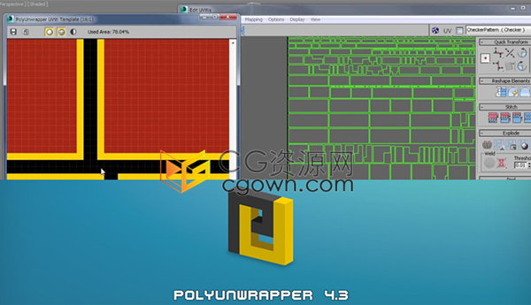 UV贴图修改工具3ds Max插件PolyUnwrapper v4.5.0