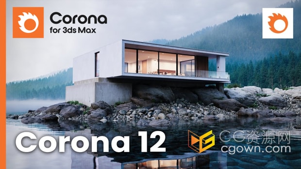 Corona Renderer 12 Update 1实时交互渲染器支持3ds Max 2016-2025插件