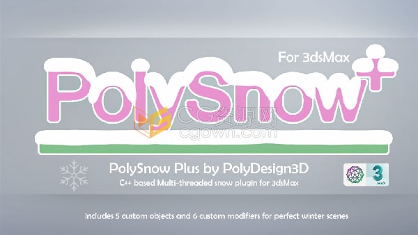 3ds Max插件创建逼真雪花效果制作PolySnow Plus v1.04 for 3ds Max 2016-2025