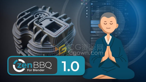 Blender插件Zen BBQ V1.0.2.2可视化斜面倒角工具